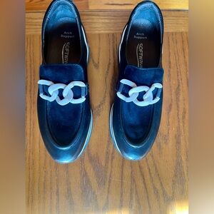 Softwaves Black Chain Loafers US Size 8.5 EU 39 Comfort Arch Support